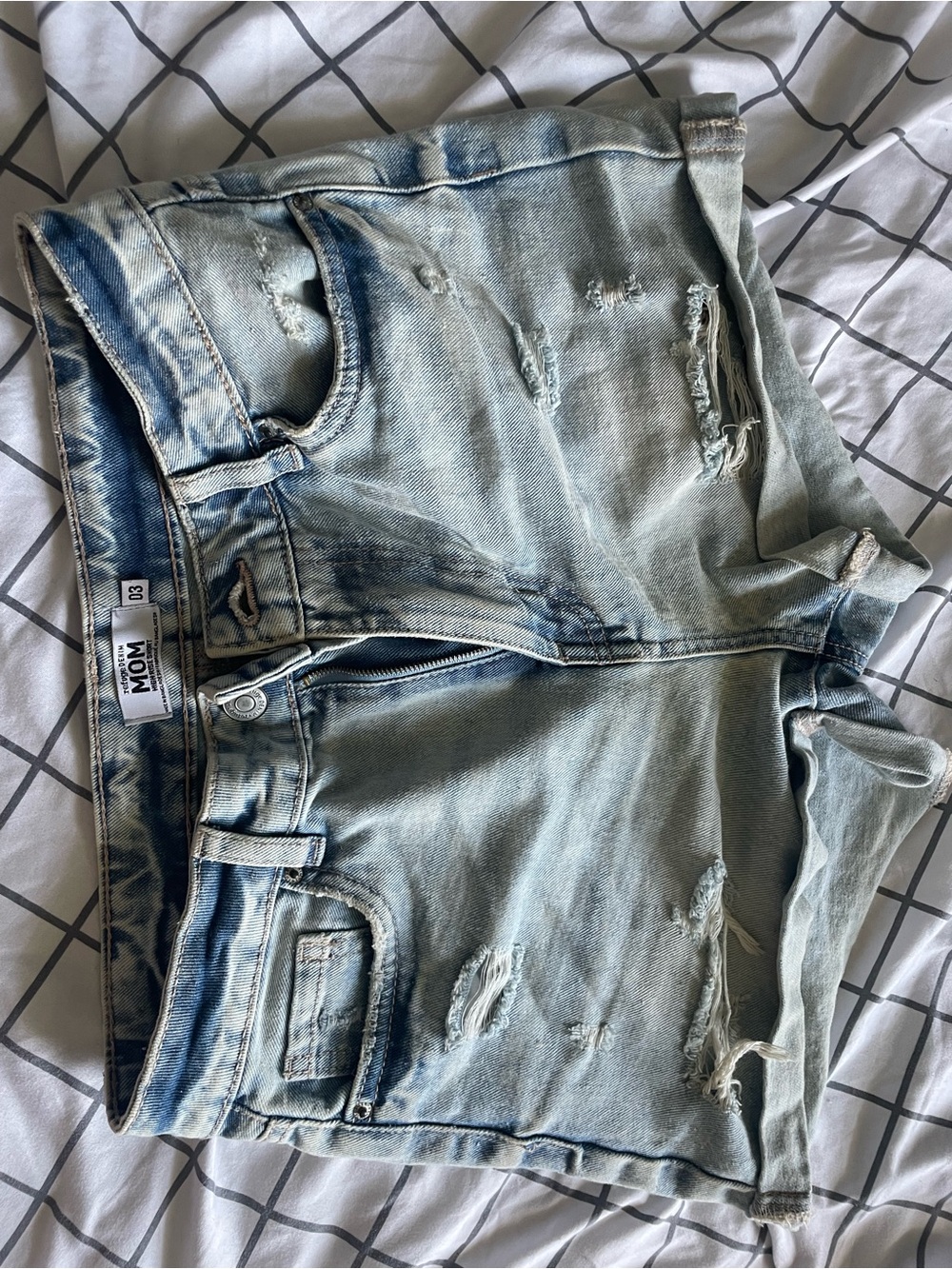Mom Brand Light Blue Distressed women’s Jeans Shorts